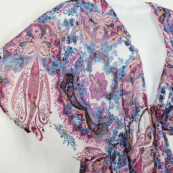 Studio Y XS SS Floral Tie front cover Top - Picture 5 of 5